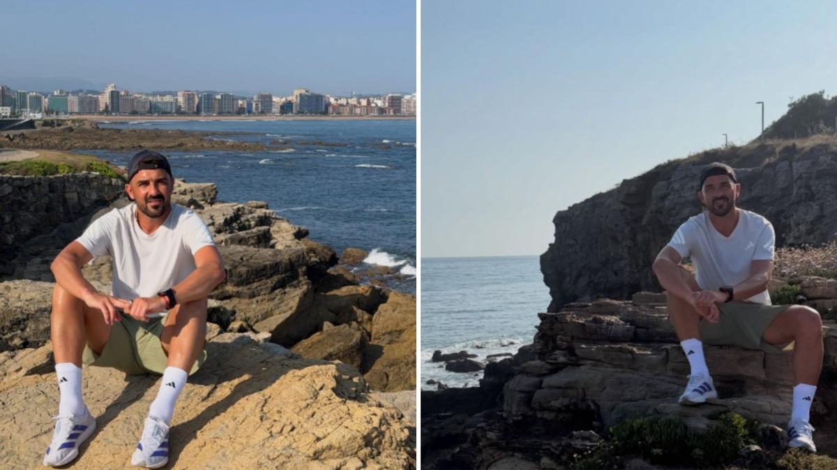 David Villa, de vacaciones en Gijón