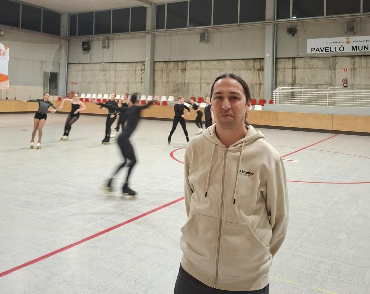 Sau Vasaris durant un entrenament del Patinatge Artístic Figueres a Sant Jordi Desvalls.