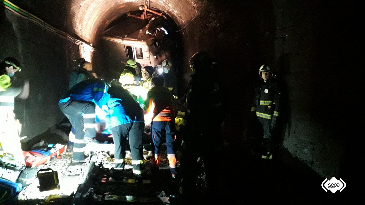 Las fotografías del accidente ferroviario por un argayu en Lena