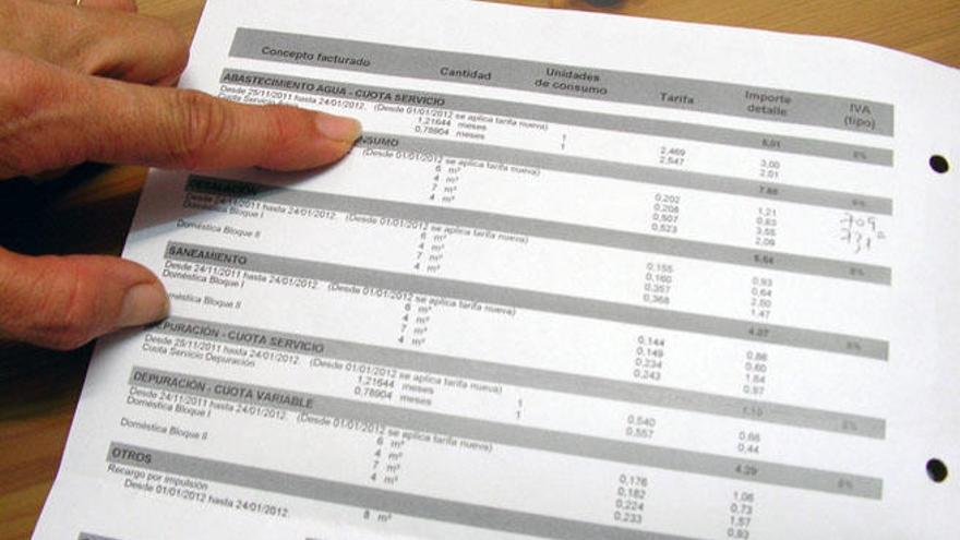 La factura del agua no sufrirá ninguna modificación.
