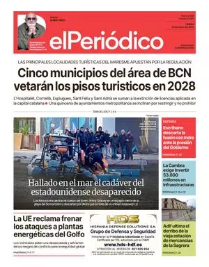 La portada de EL PERIÓDICO del 20 de marzo de 2026