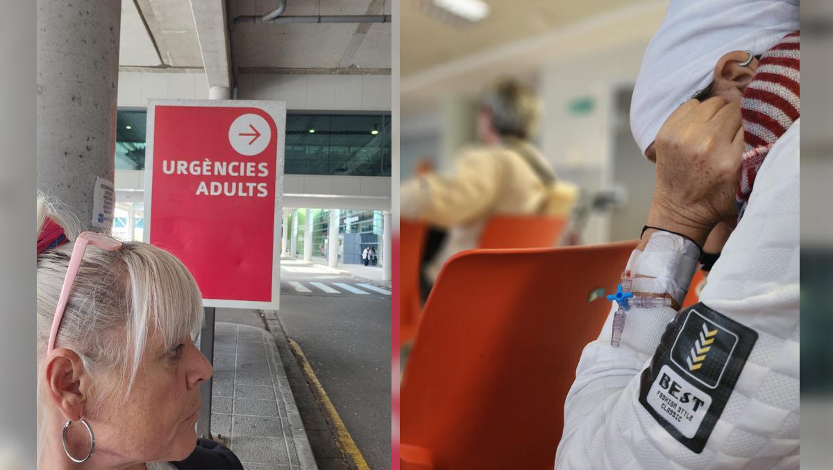 Kathrin Mermi-Schmelz bei Thommy Schmelz im Krankenhaus Son Espases in Palma.