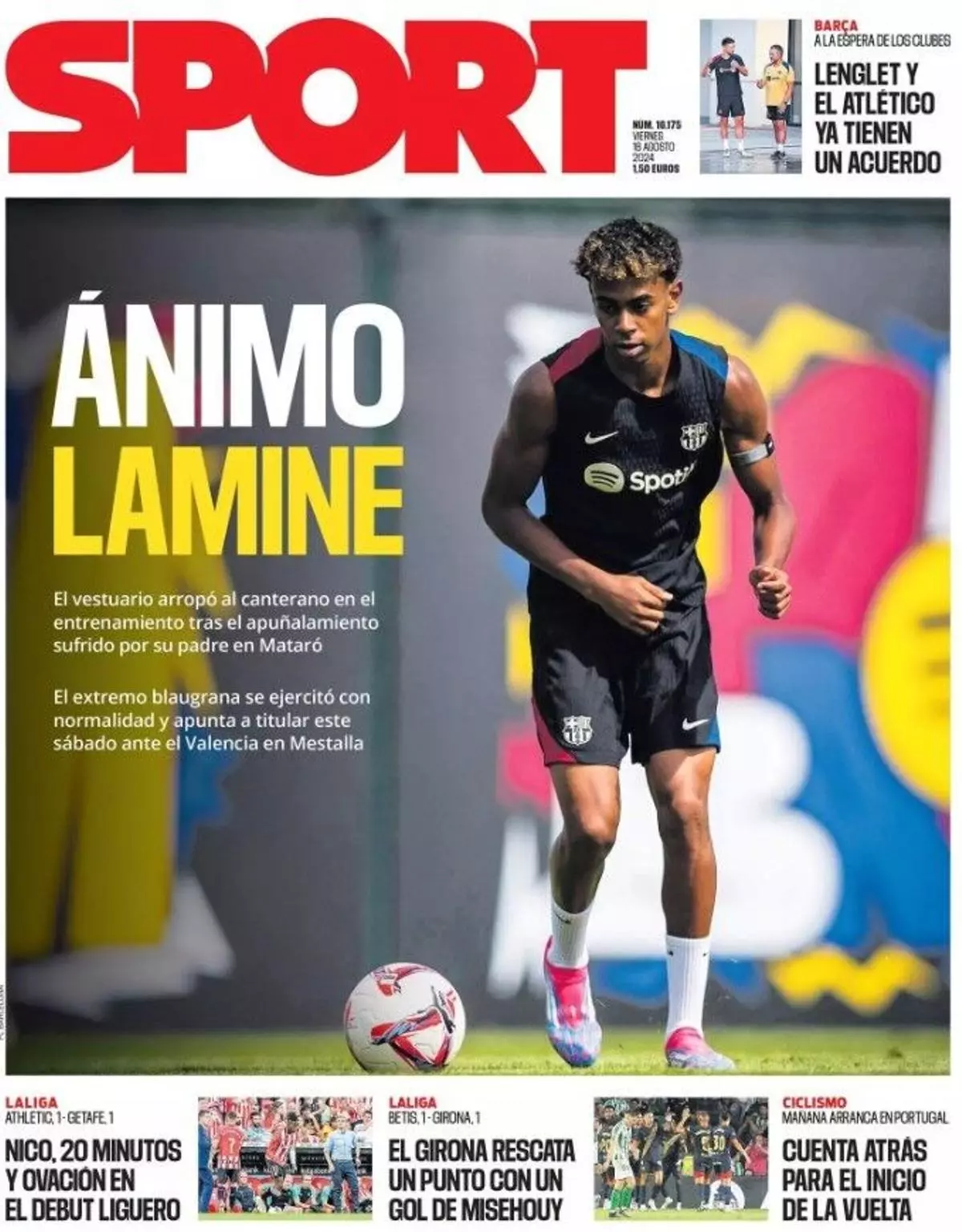 El apoyo de la plantilla a Lamine y el inicio de LaLiga, protagonistas en las portadas de hoy