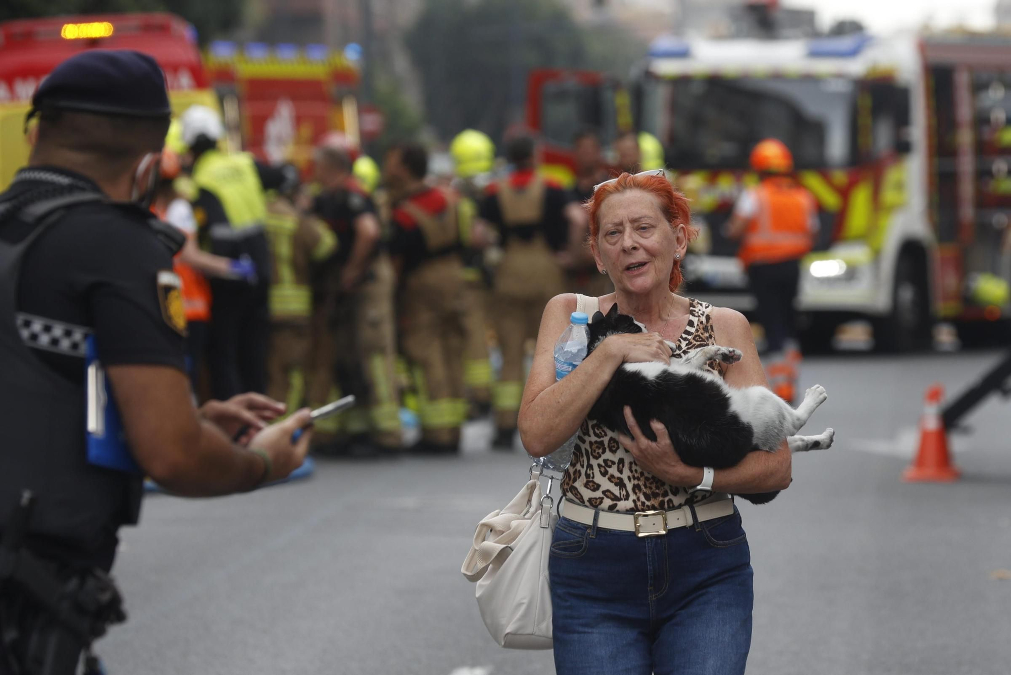 El incendio en la avenida del Puerto de València, en imágenes