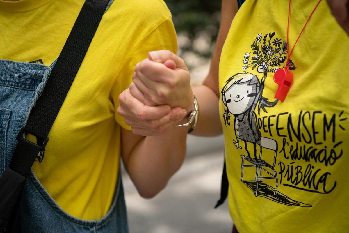 Manifestación de profesores en Barcelona