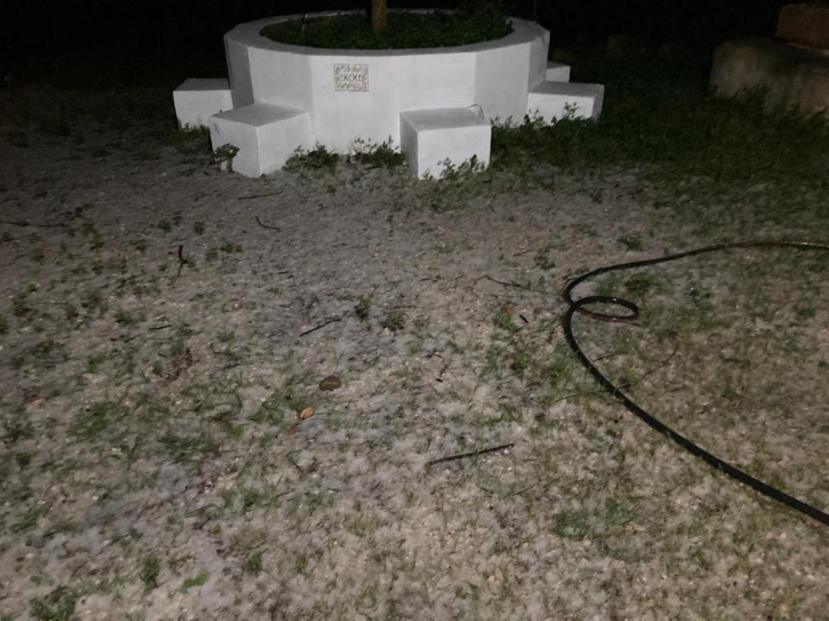 La granizada caída en Xàbia. La imagen es de un jardín