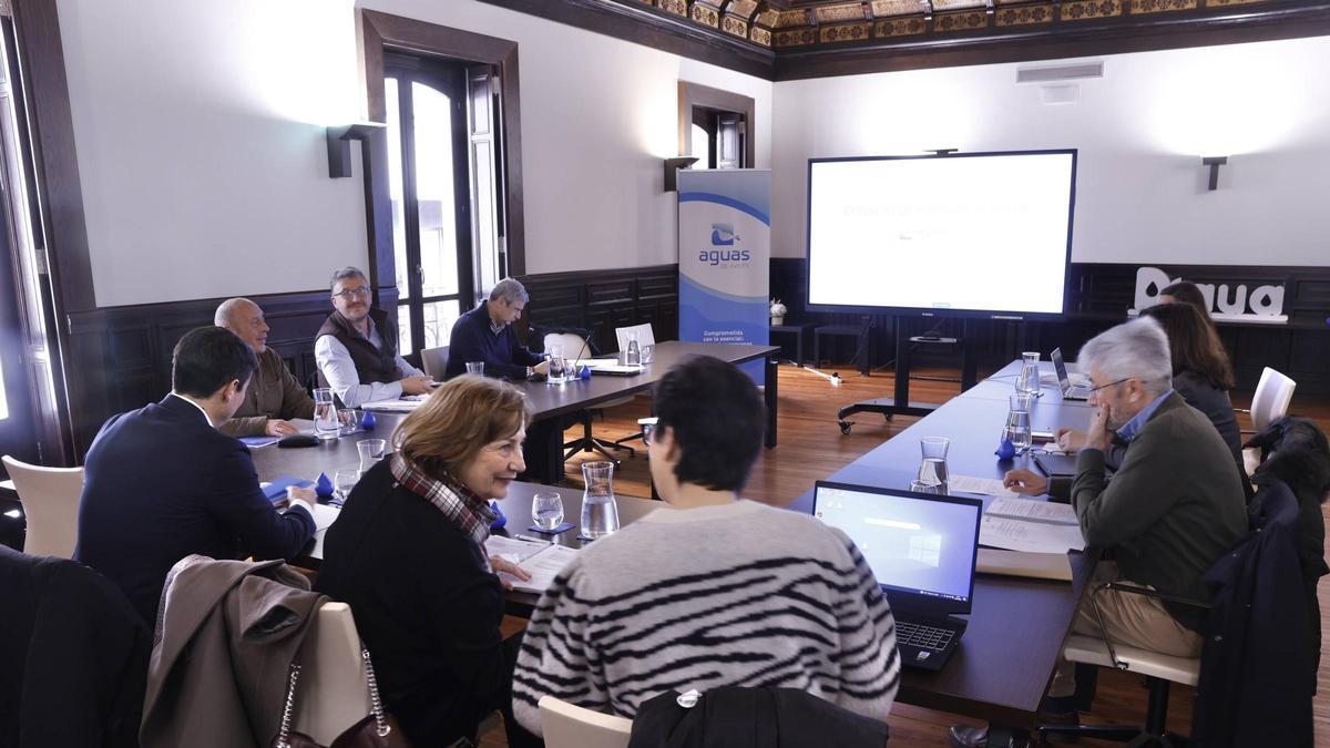 Consejo de administración de Asturagua, esta primavera.