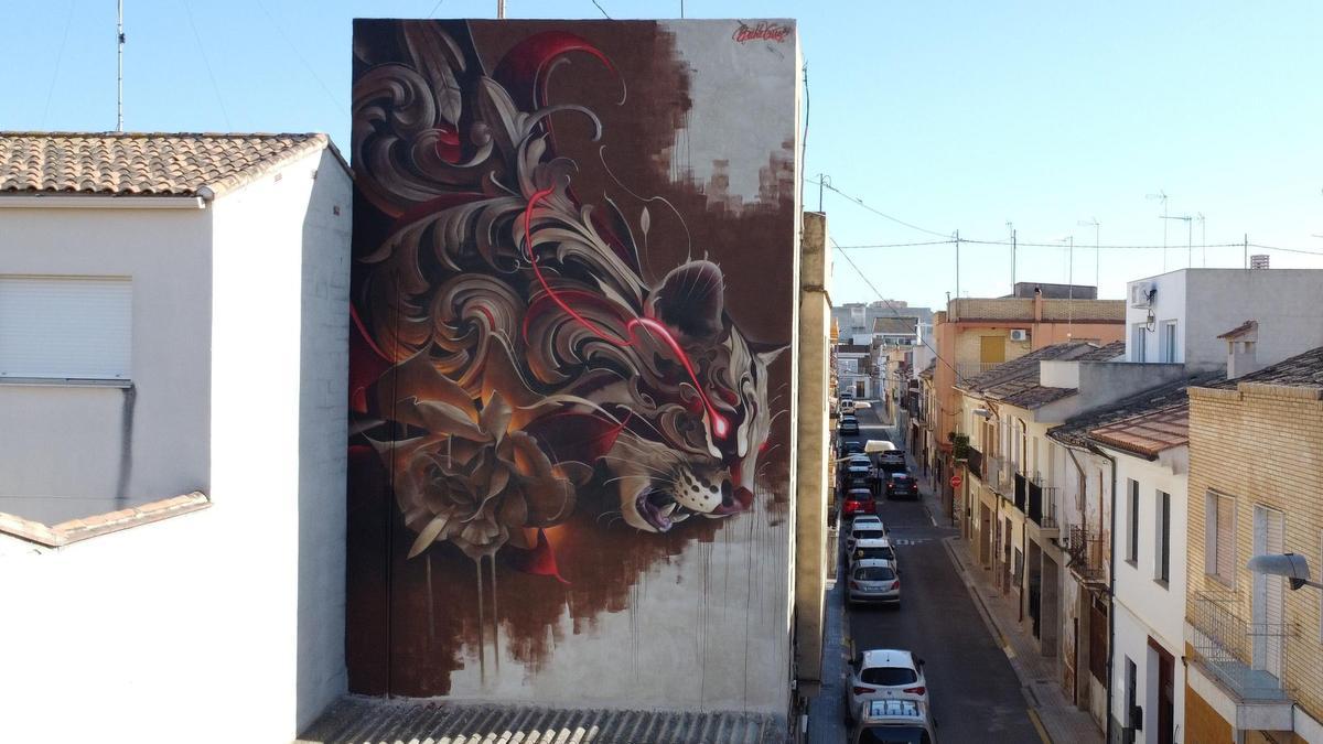 Mural en Cheste obra del lucense BubleGum premiado como el mejor del mundo en la categoría Artist Choice.