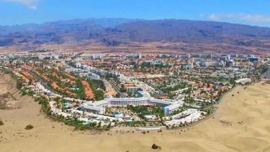 Panorámica de Playa del Inglés, en el sur de Gran Canaria.