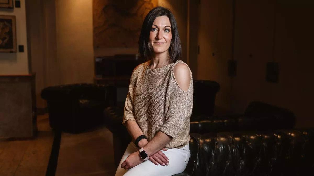 La candidata del PNV y cabeza de lista de la coalicion CEUS a las elecciones europeas Oihane Agirregoitia, en Madrid.