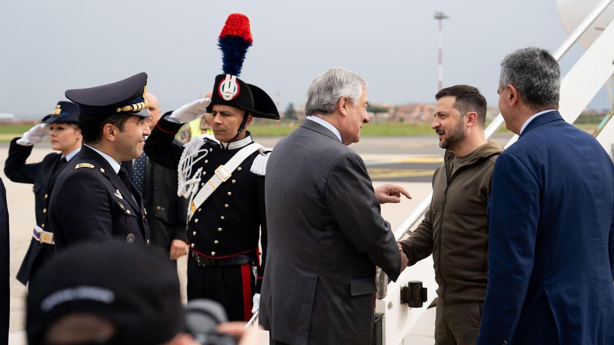 Zelensky visita a la primera ministra italiana Giorgia Meloni en Roma