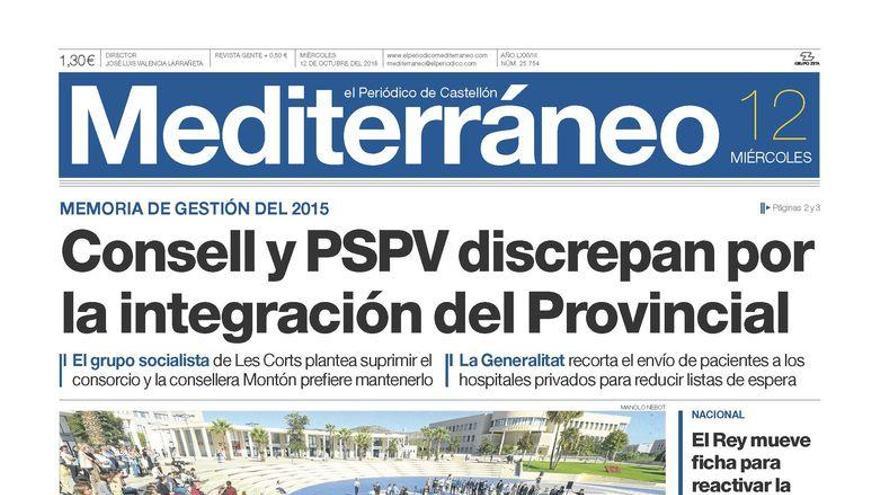 Consell y PSPV discrepan por la integración del Provincial