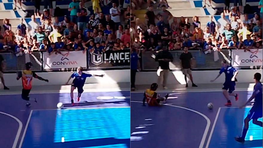 ¡Vinicius, humillado por un niño jugando al fútbol sala en un colegio!