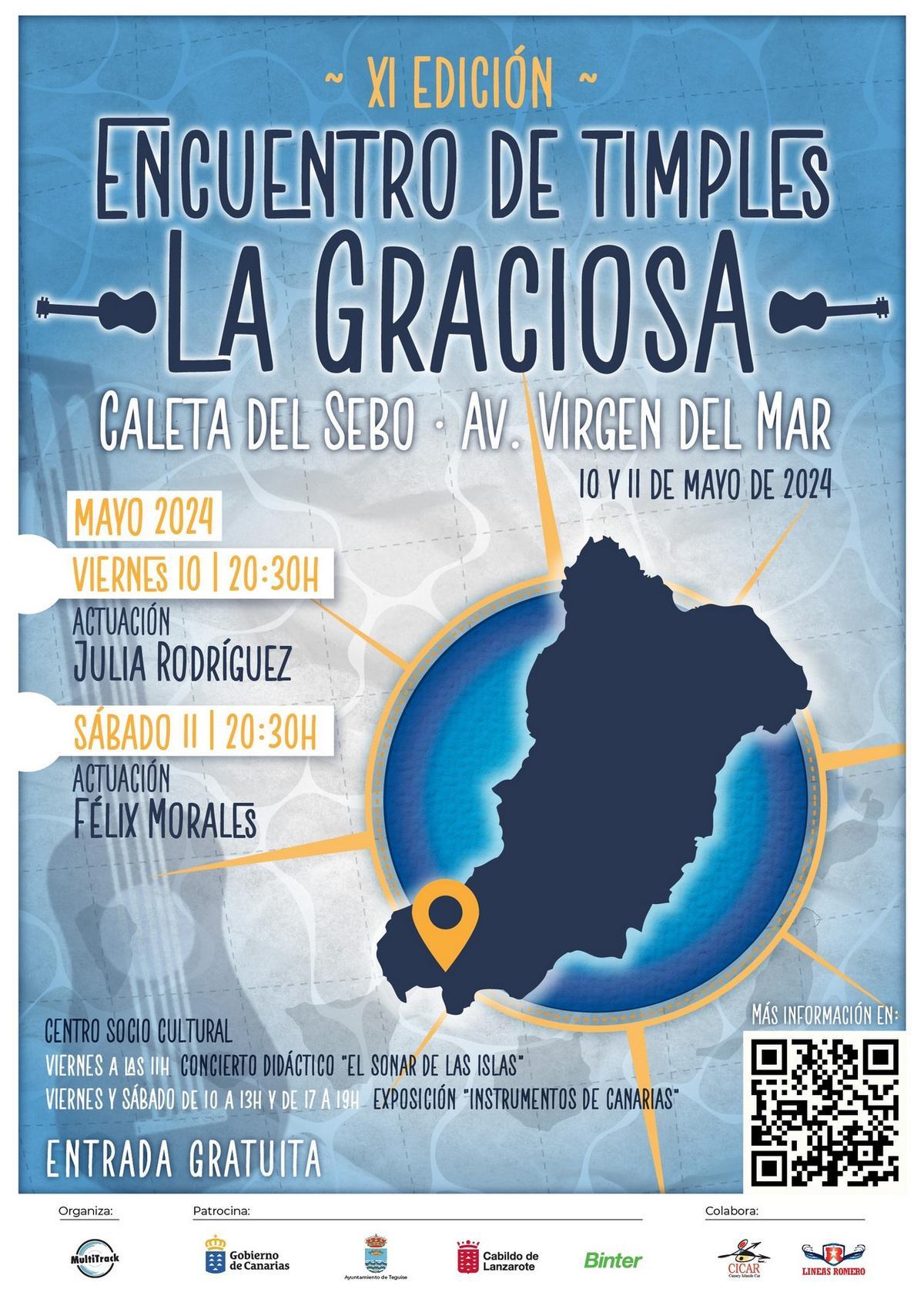 Cartel anunciador del 'Encuentro de Timples en La Graciosa 2024'.