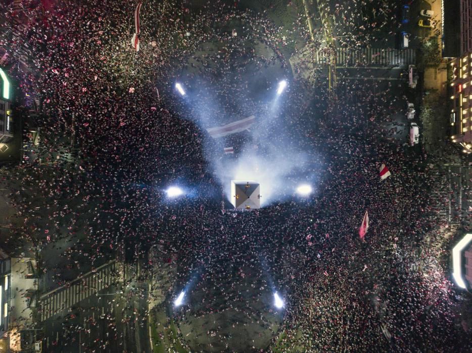 La afición de River celebra su victoria