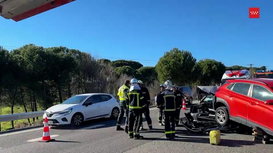 Cuatro turismos implicados en el accidente de tráfico de la A5