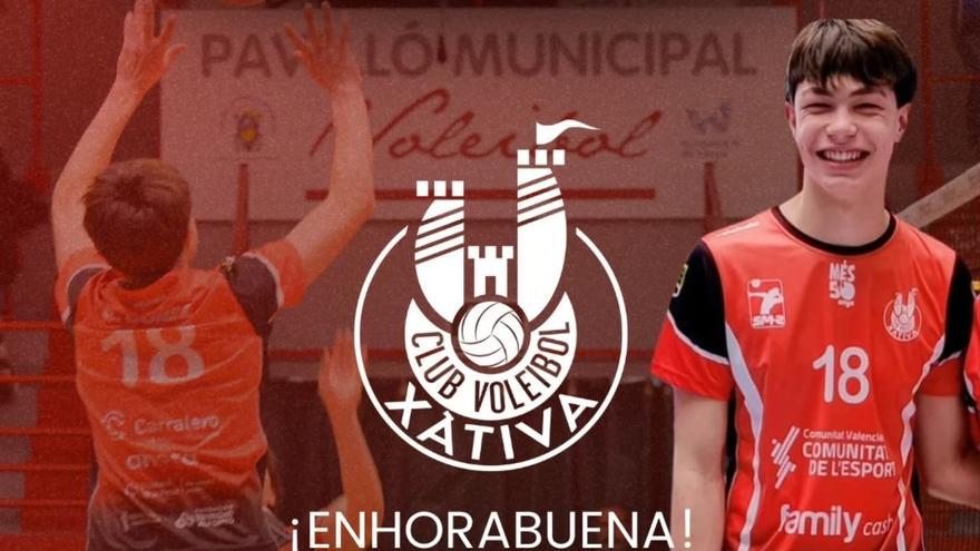 El chellino Even Gómez (CV Xàtiva), convocado por la selección sub17 de voleibol