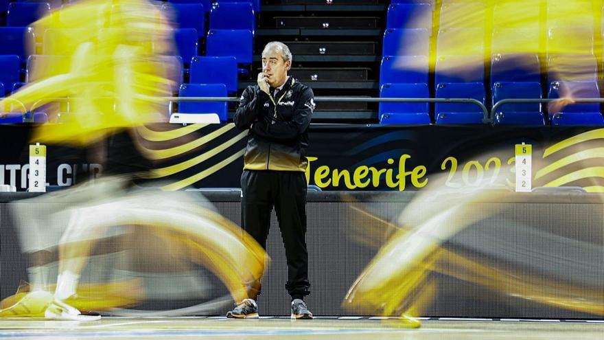 Txus Vidorreta, en el entrenamiento de ayer. | | E. COBOS (CBC)