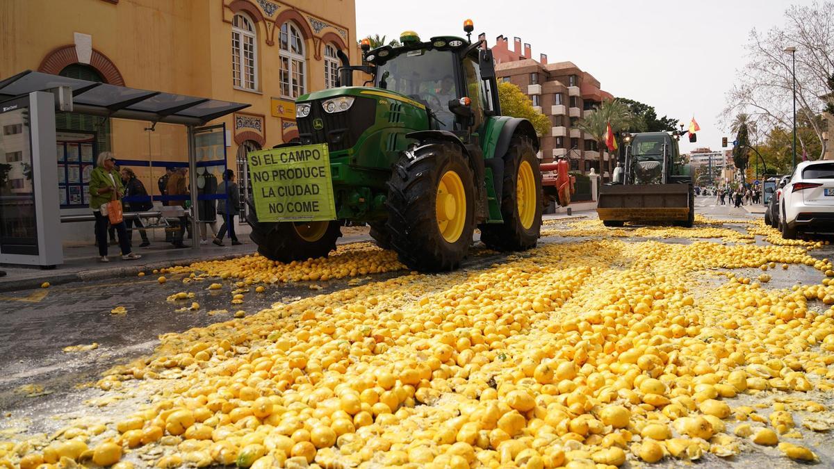Protesta de agricultores en Málaga.