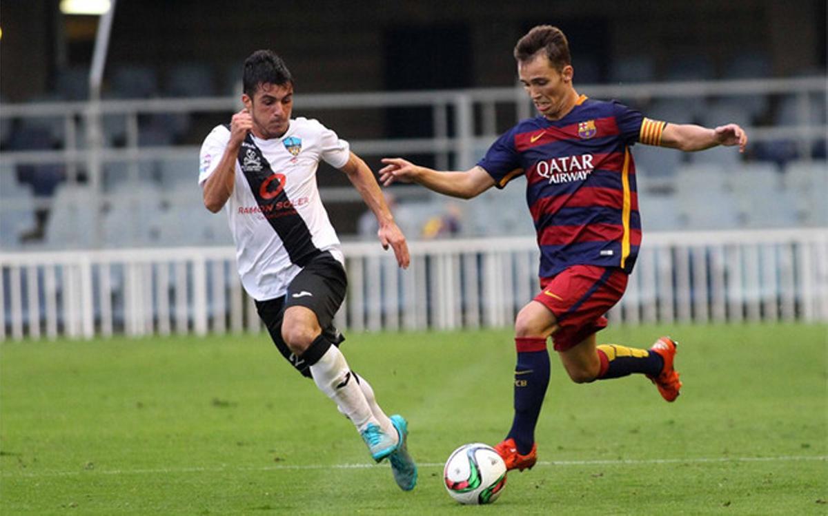Alejandro Grimaldo, en un partido ante el Lleida Esportiu