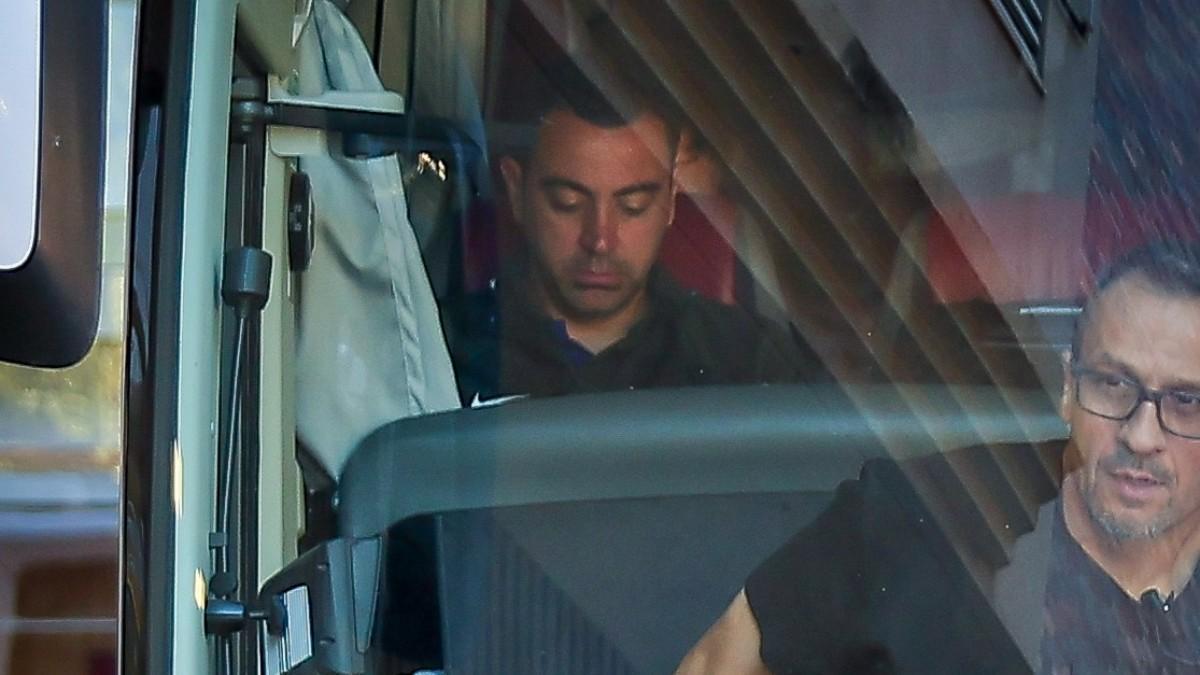 Xavi, en el autobús saliendo de Almería