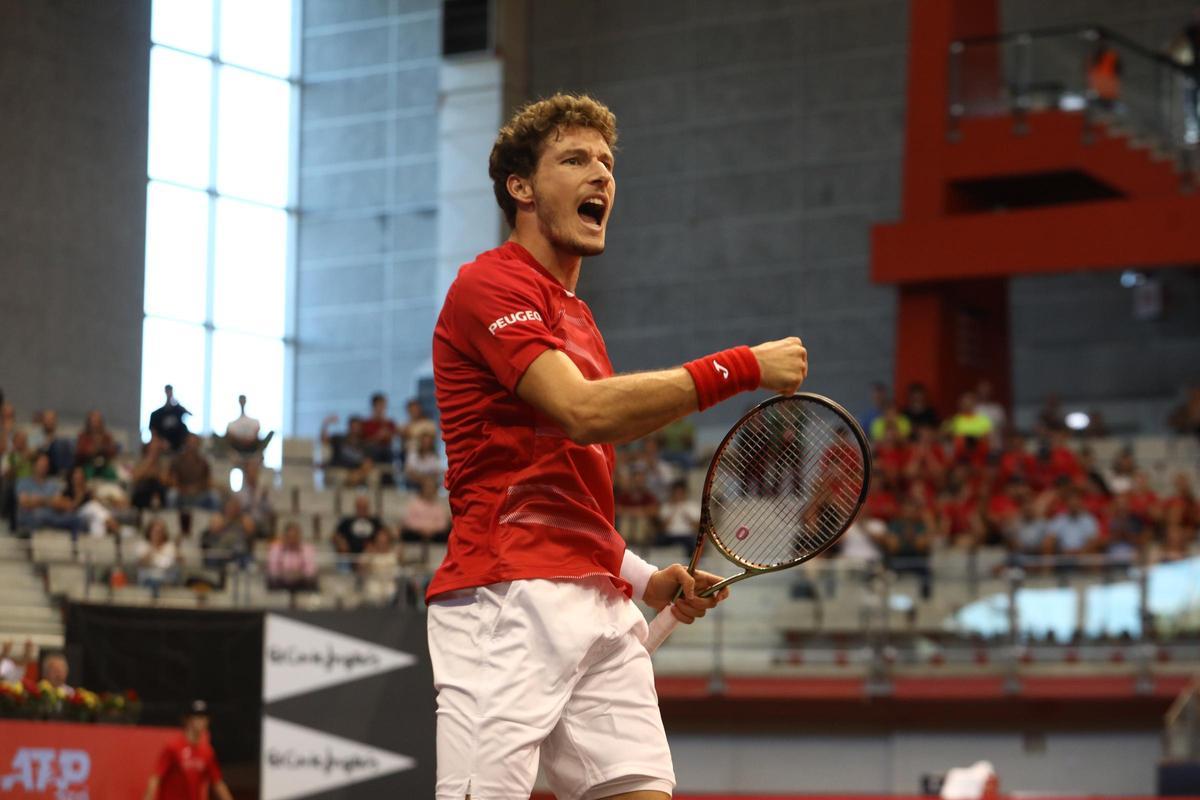 Pablo Carreño celebra un punto.