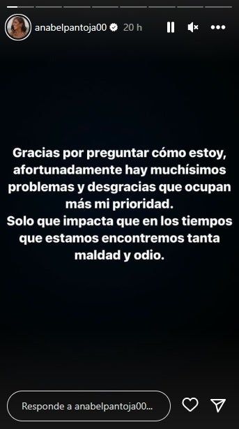 Historia de Instagram de Anabel Pantoja