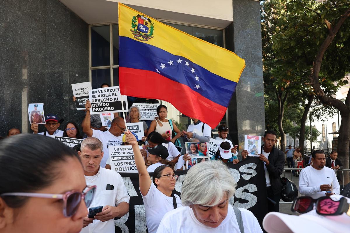 Una protesta en Caracas para pedir la liberación de los presos políticos.