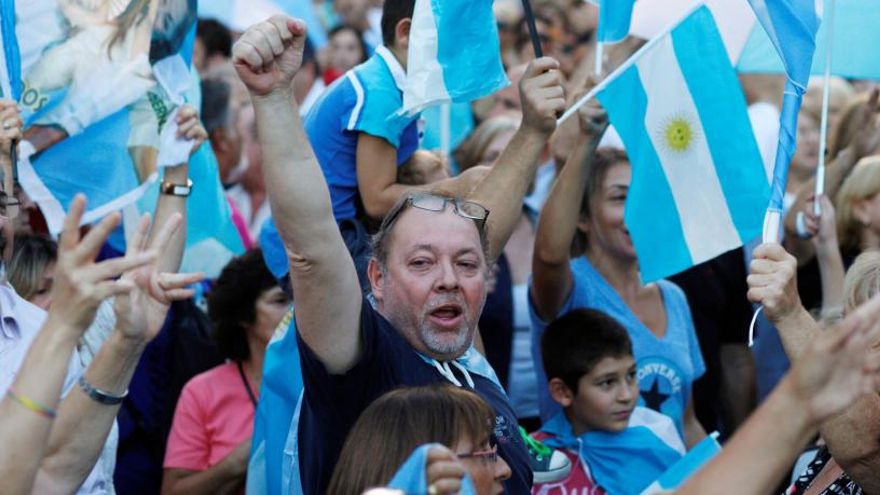 Marcha a favor de Mauricio Macri en Buenos Aires.