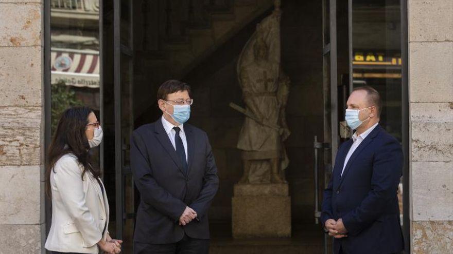 El vicepresidente Dalmau, con el presidente Puig y la vicepresidenta Oltra.