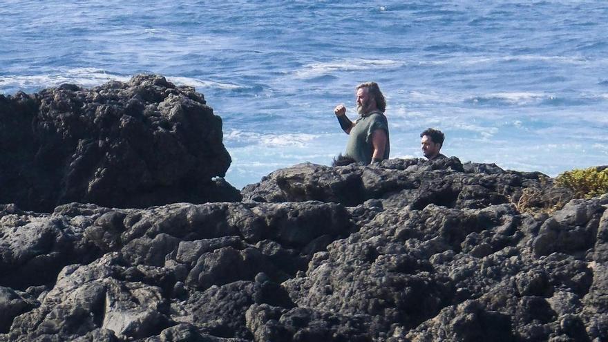 Rodaje de la película 'El último druida' con Russell Crowe en la costa de Telde