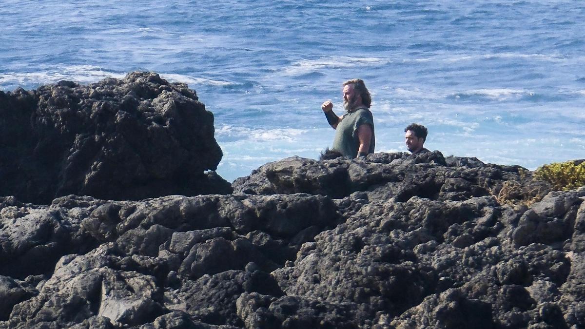 Rodaje de la película 'El último druida' con Russell Crowe en la costa de Telde