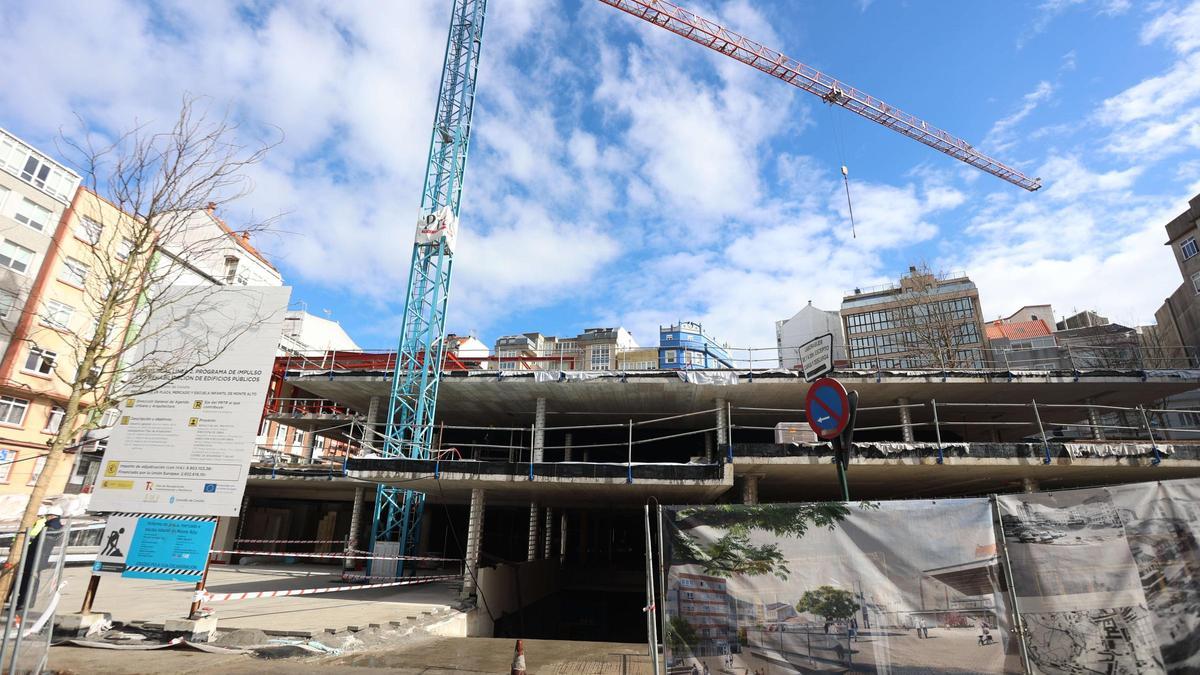 Obras del mercado de Monte Alto en el mes de marzo