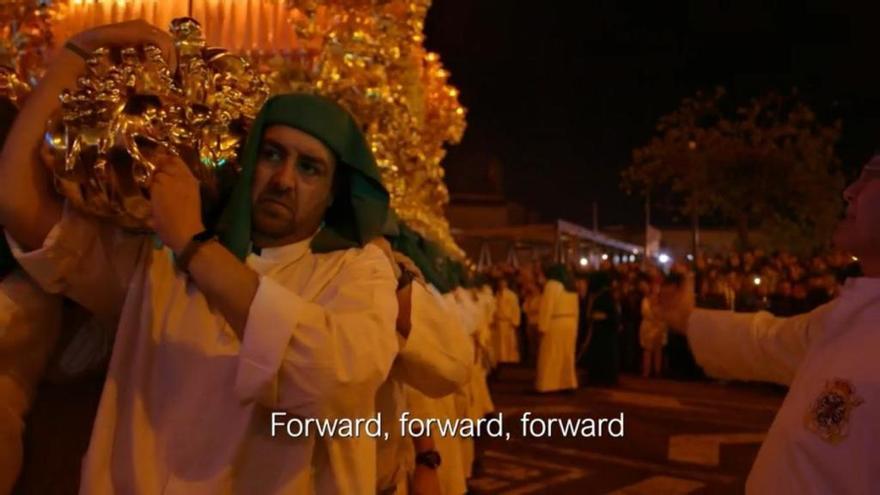 Fotograma del vídeo de la BBC sobre el documental de la Virgen de la Esperanza.