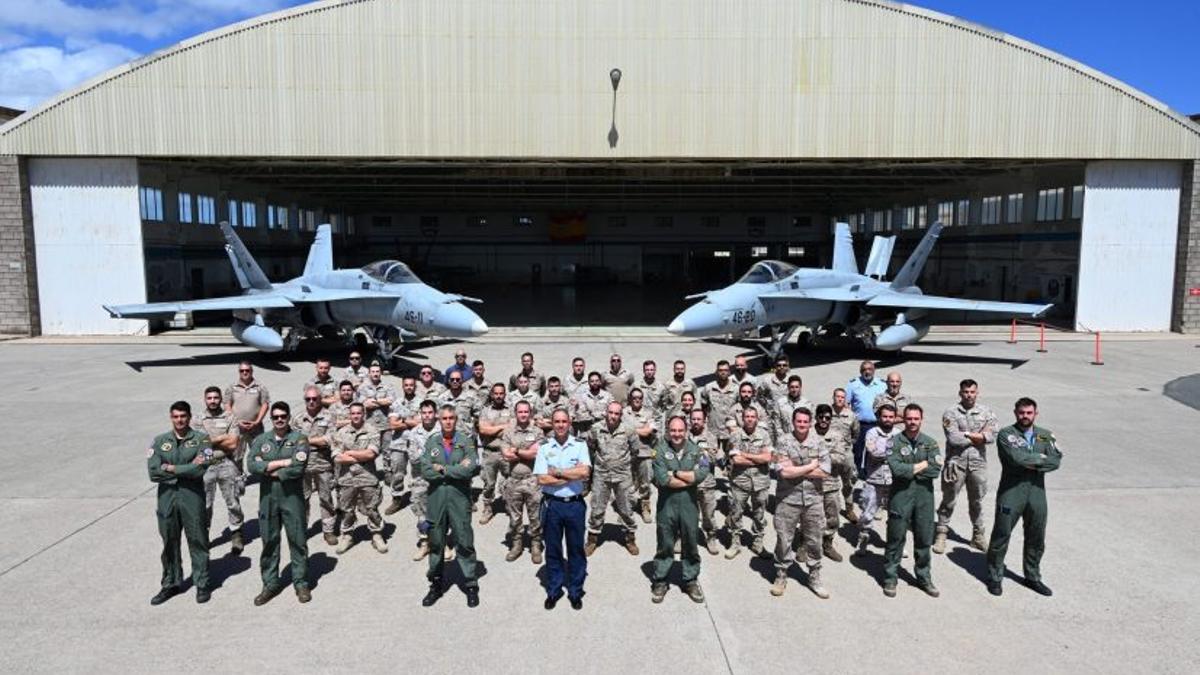 Miembros del Ejército del Aire que participan en el ejercicio.