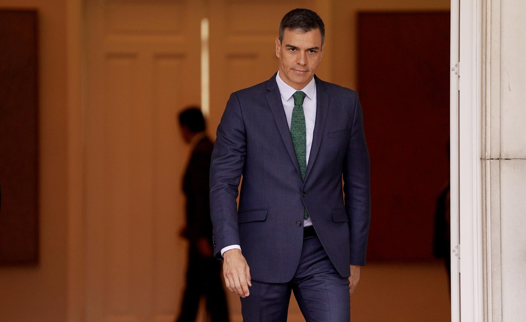 Pedro Sánchez, durante una comparecencia en Moncloa