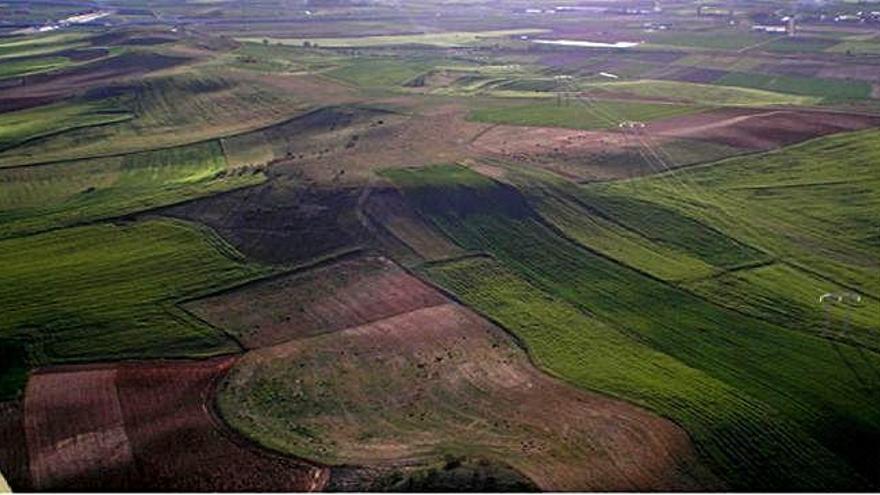 Vista aérea de los terrenos donde se desarrollará la concentración parcelaria privada.