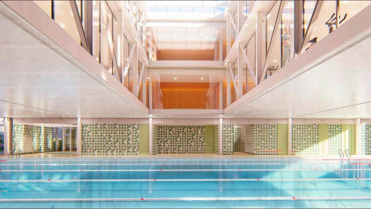 Imagen virtual de la nueva piscina de s'Aigo Dolça.