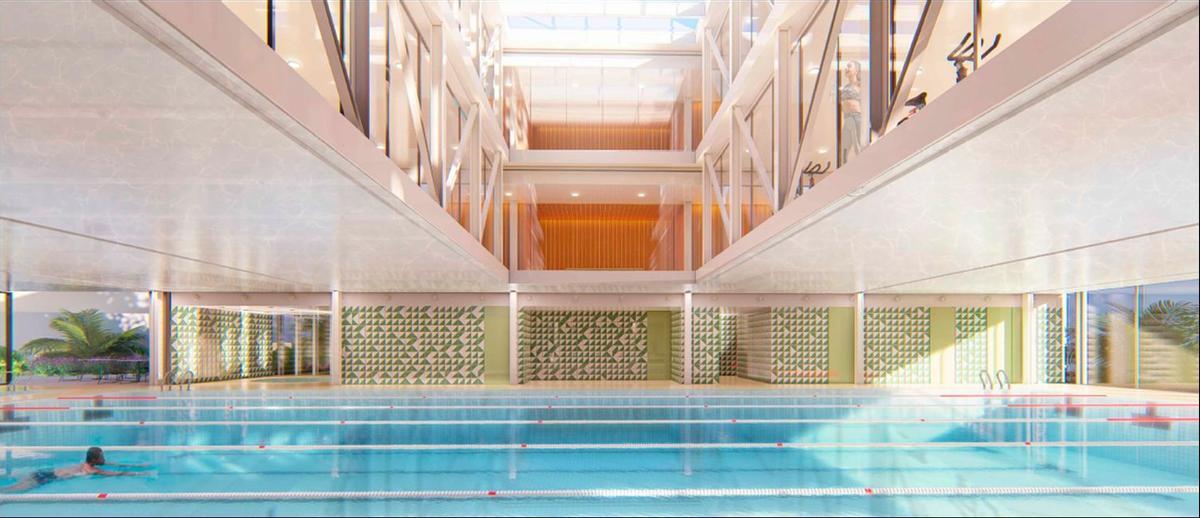 Imagen virtual de la nueva piscina de s'Aigo Dolça.