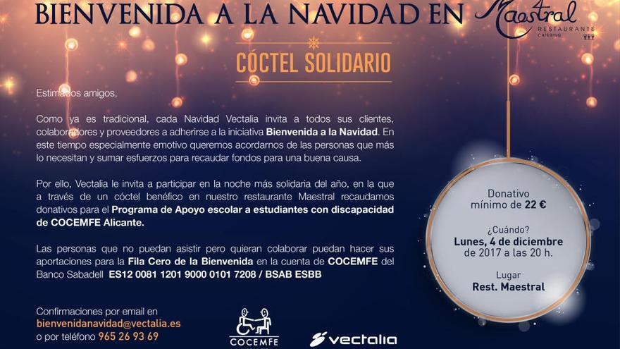 Vectalia organiza el 4 de diciembre su tradicional cóctel benéfico de la Navidad