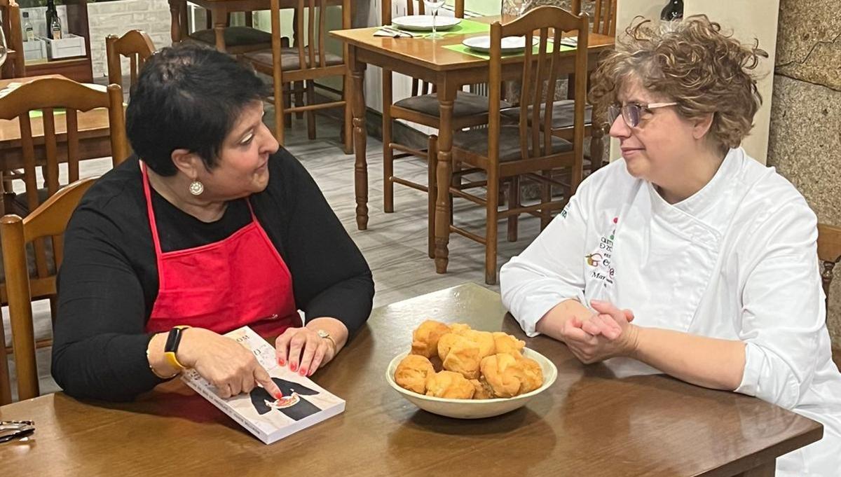 Genie Milgrom junto a la hostelera fermosellana Mar Marcos