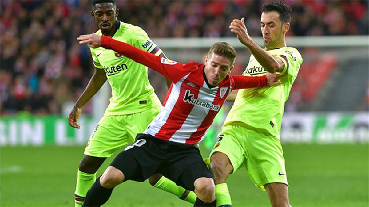 El control acrobático que casi lesiona a Busquets frente al Athletic