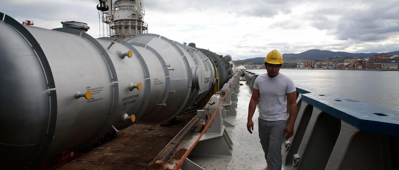 Una pieza construida por Imasa en el puerto de Avilés.