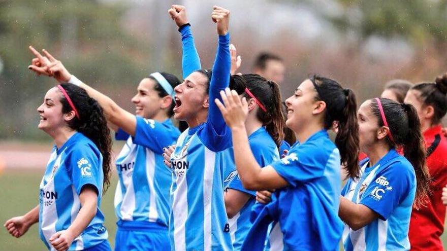 Las jugadores del Málaga CF, contentas