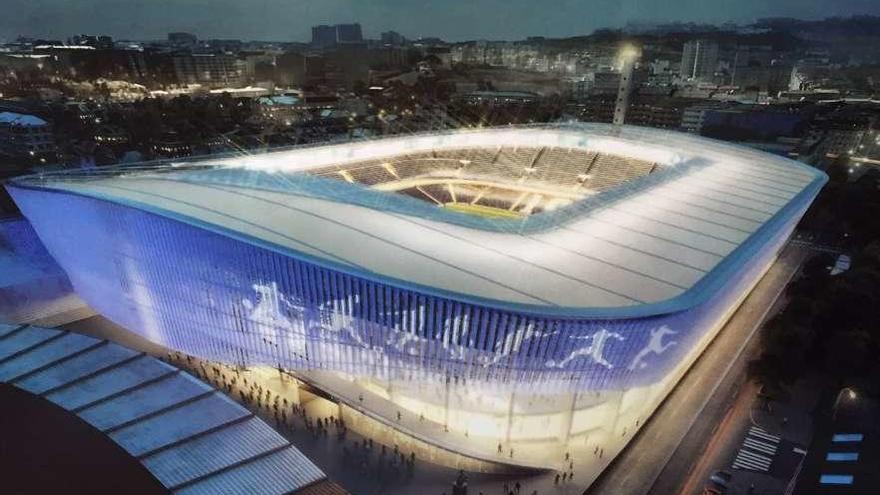 Imagen virtual del diseño para la fachada de Riazor.