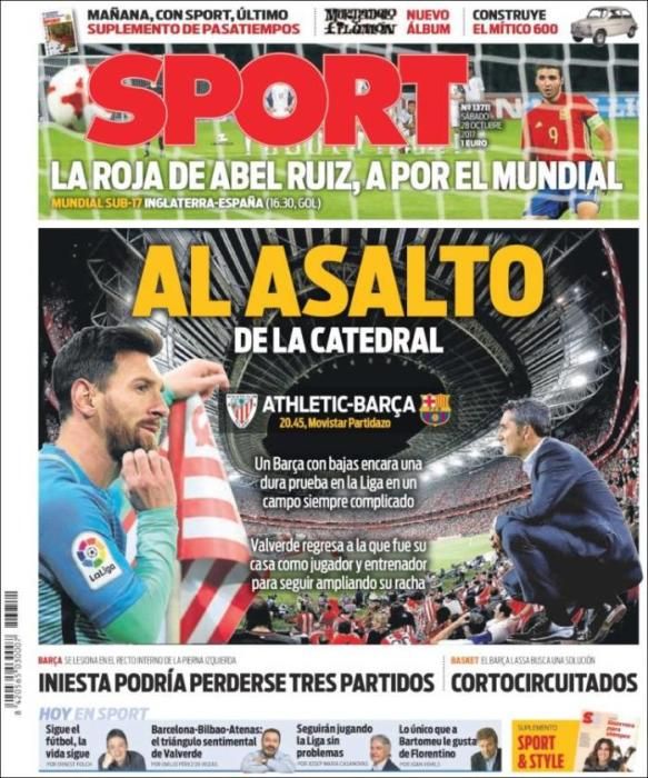 Portadas sábado 28 de octubre de 2017