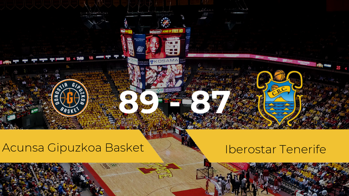 El Acunsa Gipuzkoa Basket se lleva la victoria frente al Iberostar Tenerife por 89-87
