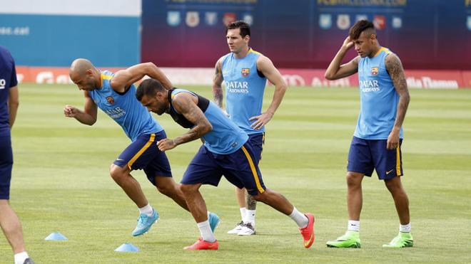 Las mejores imágenes del entreno del FC Barcelona