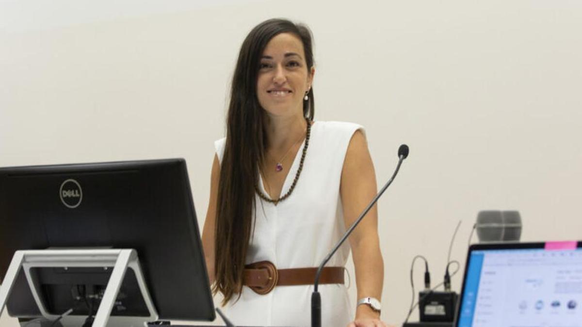 La tinerfeña Sara Marrero, durante la presentación de su recorrido como investigadora.