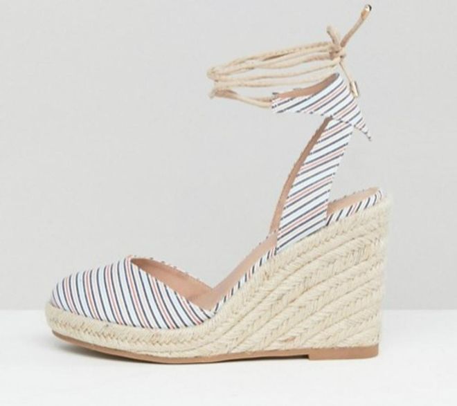 Alpargatas cuña 'Juiciest' de rayas, de ASOS DESIGN